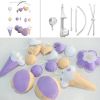 Baby Crib Mobile Handmade Infant Toy Nursery Bed Decoration Musical Crib Mobile for Girls Baby Shower; Pink and Purple Ice Cream